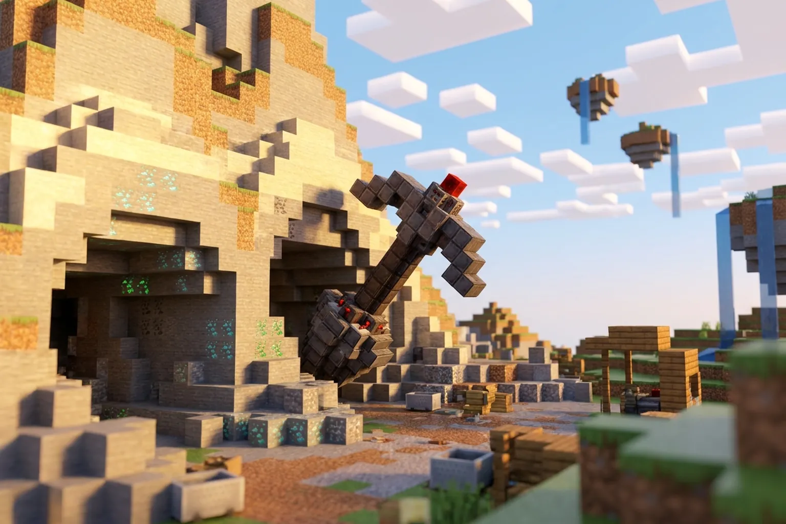 Туннели от кирки-бура в горе: анархия в стиле Minecraft