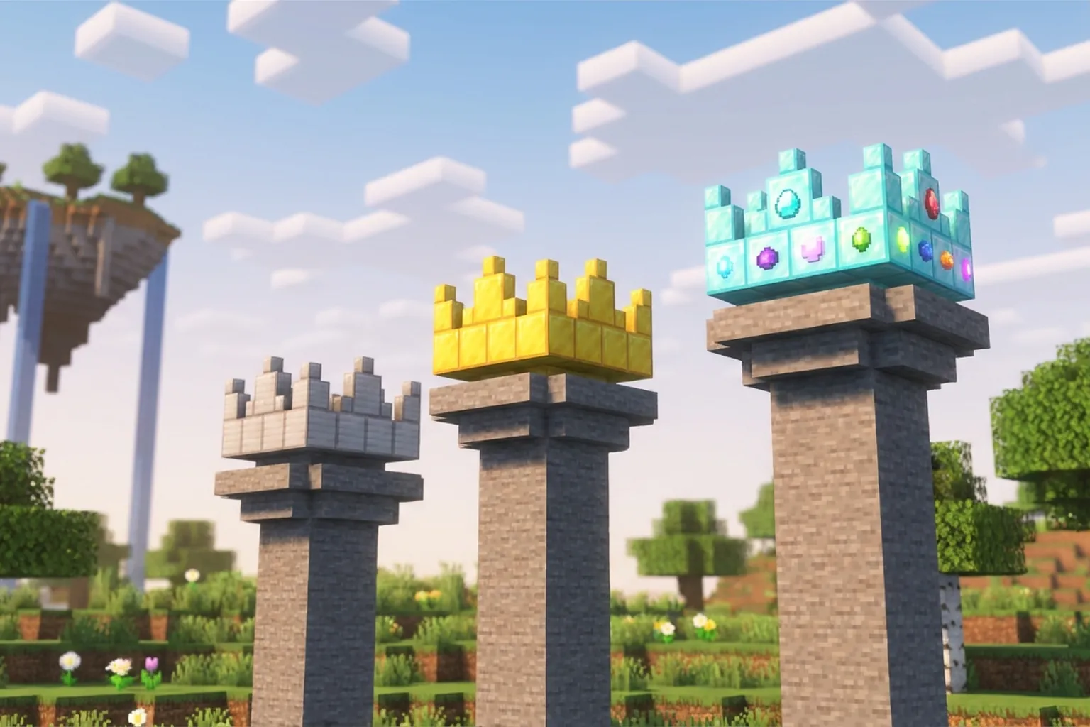 Железная, золотая и алмазная короны: выбор привилегии на сервере Minecraft